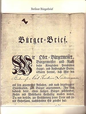 Bürgerbrief für den Korbmacher Carl Joachim Lüdemann vom 30. September 1830. In Privatbesitz.