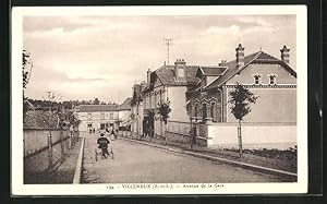 Carte postale Villemeux, Avenue de la Gare