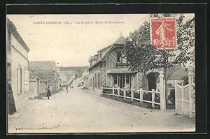 Carte postale Sainte-Gemme, Les Peupliers, Route de Marsauceux