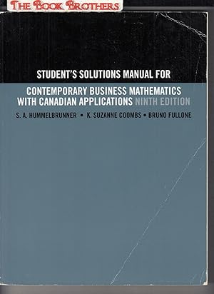 Seller image for Student Solutions Manual for Contemporary Business Mathematics with Canadian Applications for sale by THE BOOK BROTHERS