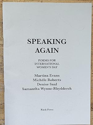 Imagen del vendedor de Speaking Again Poems For International Day a la venta por Shore Books