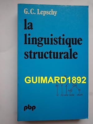 La Linguistique structurale