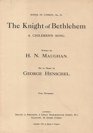 Seller image for The Knight of Bethlehem: a Children's Song - Sheet Music for sale by Back of Beyond Books
