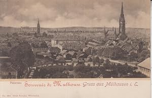 Souvenir de Mulhouse Panorama, AK. Gruss aus Mulhausen i. E.