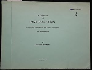 Imagen del vendedor de A Collection of Mari Documents in Akkadian Transliteration and Hebrew Translation. Third, enlarged Edition. a la venta por Antiquariat  Braun