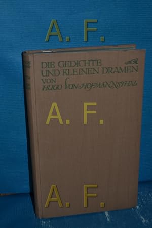 Bild des Verkufers fr Die Gedichte und kleinen Dramen zum Verkauf von Antiquarische Fundgrube e.U.