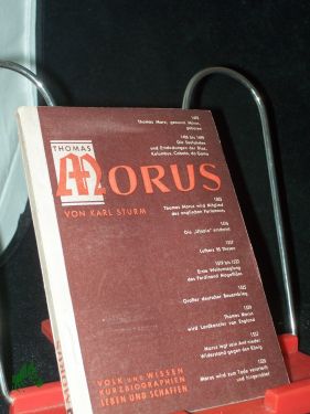 Bild des Verkufers fr Thomas Morus / Karl Sturm zum Verkauf von Antiquariat Artemis Lorenz & Lorenz GbR