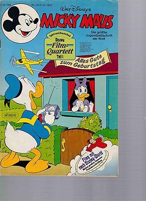 Micky Maus. Nr. 25, 21.6.1983. Ohne Spiel- und Bastelteil Disney Film Quartett, Teil 1.