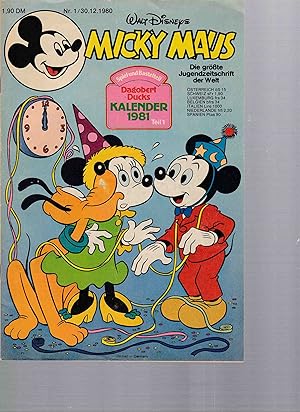 Micky Maus. Nr. 1, 30.12.1980. Mit Spiel- und Bastelteil Dagobert Ducks Kalender 1981, Teil 1.