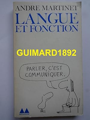 Bild des Verkufers fr Langue et Fonction zum Verkauf von Librairie Michel Giraud