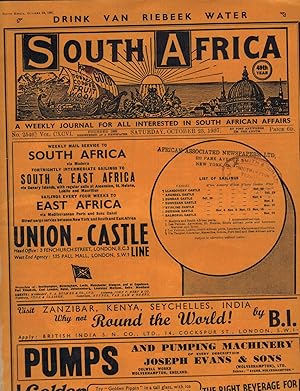 SOUTH AFRICA: A WEEKLY JOURNAL FOR ALL INTERESTED IN SOUTH AFRICAN AFFAIRS. October 23, 1937