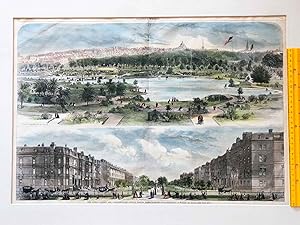 Hand Colored View of Boston Commons and Commonwealth Ave. From Sept 7, 1867 Harper's Weekly