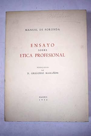 Imagen del vendedor de Ensayo sobre tica profesional a la venta por Alcan Libros