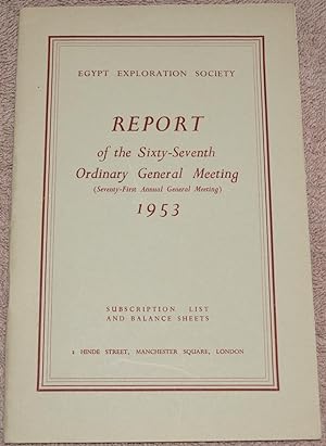 Report of the Sixty-Seventh Ordinary General Meeting (Seventy-First Annual General Meeting). Subs...