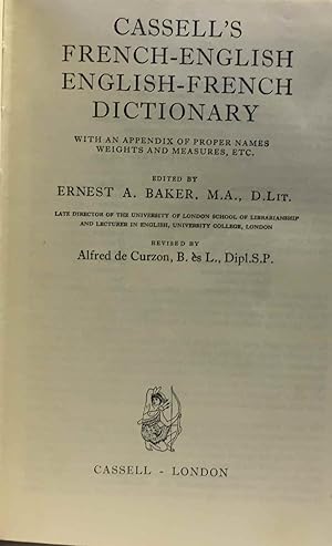 Seller image for Cassell's franch english english french dictionary with an appendix of proper names wieghts and measures etc for sale by crealivres