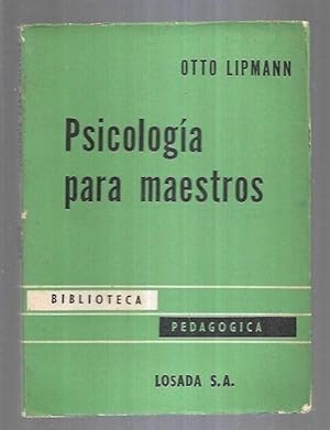 Imagen del vendedor de PSICOLOGIA PARA MAESTROS a la venta por Desvn del Libro / Desvan del Libro, SL