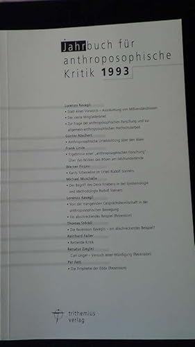 Jahrbuch für anthroposophische Kritik. Jahrgang 1993-1994-1995-1996