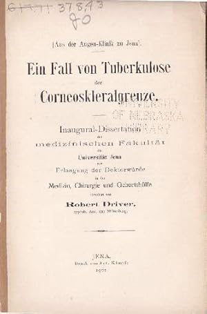 Immagine del venditore per Ein Fall von Tuberkulose der Corneoskleralgrenze. Inaugural-Dissertation. venduto da Antiquariat Heinz Tessin