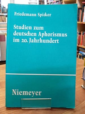 Bild des Verkufers fr Studien zum deutschen Aphorismus im 20. Jahrhundert, zum Verkauf von Antiquariat Orban & Streu GbR