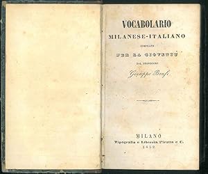 Vocabolario milanese - italiano per la gioventù.
