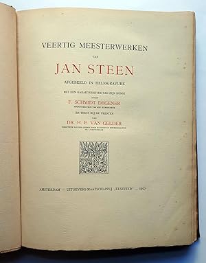 Image du vendeur pour Jan Steen - Veertig Meesterwerken van Jan Steen - orig. Ausgabe von 1927 mit 39 Heliogravre mis en vente par Verlag IL Kunst, Literatur & Antiquariat