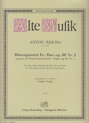 Image du vendeur pour Quintet for Wind Instruments in E flat major, Op.88 No.2 - Set of Parts mis en vente par Hancock & Monks Music