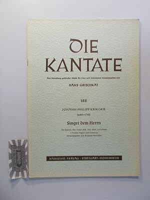 Seller image for Singet dem Herrn fr Sopran, Alt, Tenor, Ba, 4stg. Chor, 2 Violinen, 3 Violen, Fagott und Continuo. (Die Kantate. Eine Sammlung geistlicher Musik fr Chor und Instrumente 188). for sale by Druckwaren Antiquariat