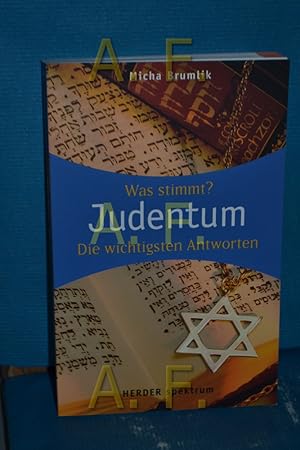 Bild des Verkufers fr Was stimmt? Judentum : die wichtigsten Antworten. Herder-Spektrum , Bd. 5796 zum Verkauf von Antiquarische Fundgrube e.U.