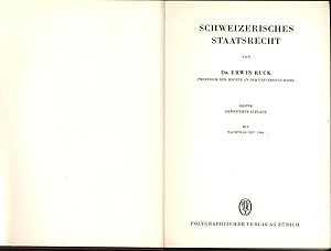 Bild des Verkufers fr Schweizerisches Staatsrecht,mit Nachtrag 1957-1964, zum Verkauf von Antiquariat Kastanienhof