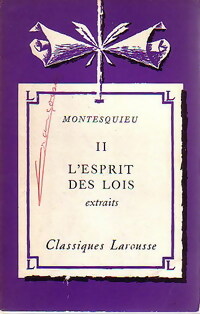 Bild des Verkufers fr De l'esprit des lois Tome II - Charles De Montesquieu zum Verkauf von Book Hmisphres