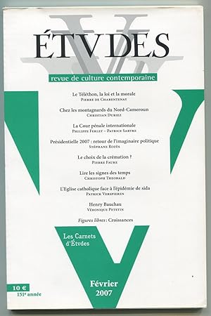 Bild des Verkufers fr Etudes tome 406, n2 (4062), fvrier 2007 zum Verkauf von LibrairieLaLettre2