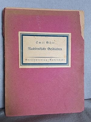 Imagen del vendedor de Nachdenkliche Geschichten. Heft a la venta por Antiquariat B 90