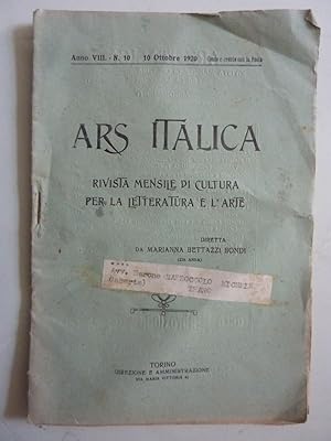 ARS ITALICA Rivista Mensile di Cultura per Letteratura e l' Arte Anno VIII n.° 10 10 Ottobre 1920