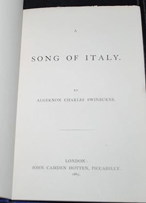 Seller image for A SONG OF ITALY for sale by O'Brien Books