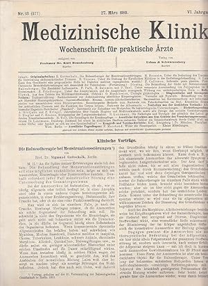 Wider die Homöopathie. IN: Med. Klin., VI/ Nr.13/S. 526-530, 1910, Br.