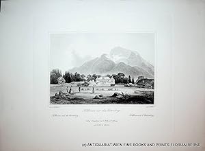 SALZBURG, Hellbrunn, Ansicht ca. 1850 Titel: Hellbrunn mit dem Untersberge. [aus: Malerische Ansi...