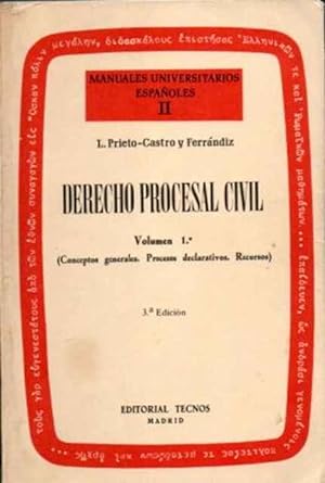 Bild des Verkufers fr Derecho Procesal Civil. Volumen 1 (Conceptos Generales. Procesos Declarativos. Recursos) zum Verkauf von SOSTIENE PEREIRA