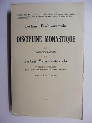 Bild des Verkufers fr DISCIPLINE MONASTIQUE - ET COMMENTAIRES DE Swami Yatiswarananda. VOLUME I ET II REUNIS *. zum Verkauf von Antiquariat am Ungererbad-Wilfrid Robin