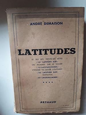 Bild des Verkufers fr latitudes zum Verkauf von JLG_livres anciens et modernes