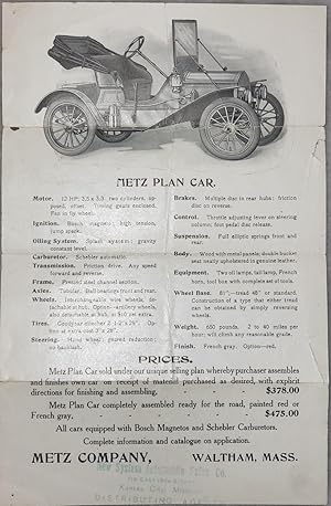 Metz Plan Car (advertising broadside)