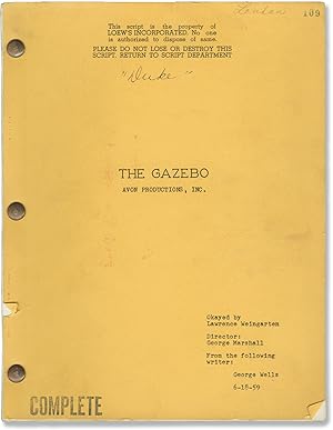 Bild des Verkufers fr The Gazebo (Original screenplay for the 1959 film) zum Verkauf von Royal Books, Inc., ABAA