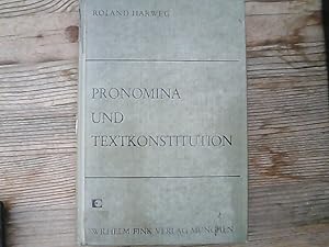 Seller image for Pronomina und Textkonstitution. Beihefte zu Poetica: Heft 2 for sale by Antiquariat Bookfarm