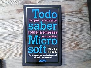 Bild des Verkufers fr Todo lo que necesito saber sobre la empresa lo aprend en Microsoft. zum Verkauf von Antiquariat Bookfarm