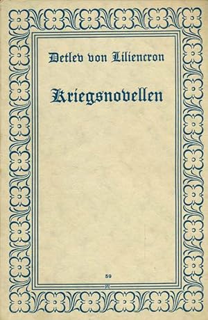 Imagen del vendedor de Kriegsnovellen. Herausgegeben und eingeleitet von Maximilian Schochow. Aus: Deutsche Novellen des 19. und 20. Jahrhunderts. a la venta por Online-Buchversand  Die Eule