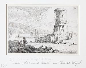 A Harbour with a round tower [set: Landscape scenes with ruins] (haven met ronde toren).
