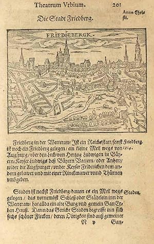 Bild des Verkufers fr Gesamtansicht ('Die Stadt Friedberg. - Friedebergk'). zum Verkauf von Antiquariat Norbert Haas