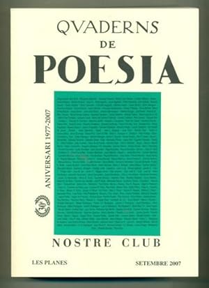 Imagen del vendedor de QUADERNS DE POESIA. Les Planes setembre 2007 a la venta por Ducable Libros