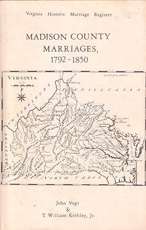 Immagine del venditore per Madison County Marriages, 1792-1850 venduto da Kenneth Mallory Bookseller ABAA