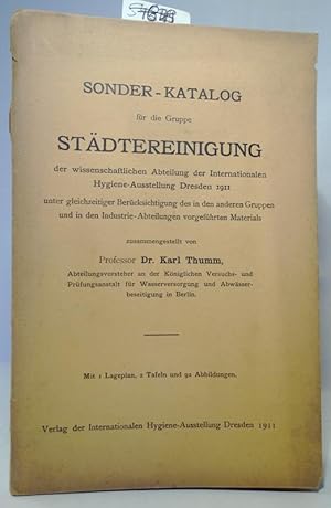 Sonder-Katalog für die Gruppe Städtereinigung der wissenschaftlichen Abteilung der Internationale...