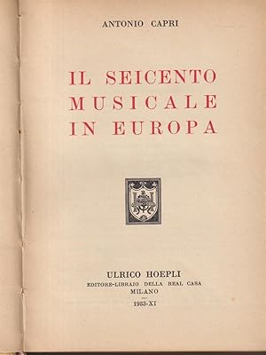 Imagen del vendedor de Il seicento musicale in Europa a la venta por Librodifaccia